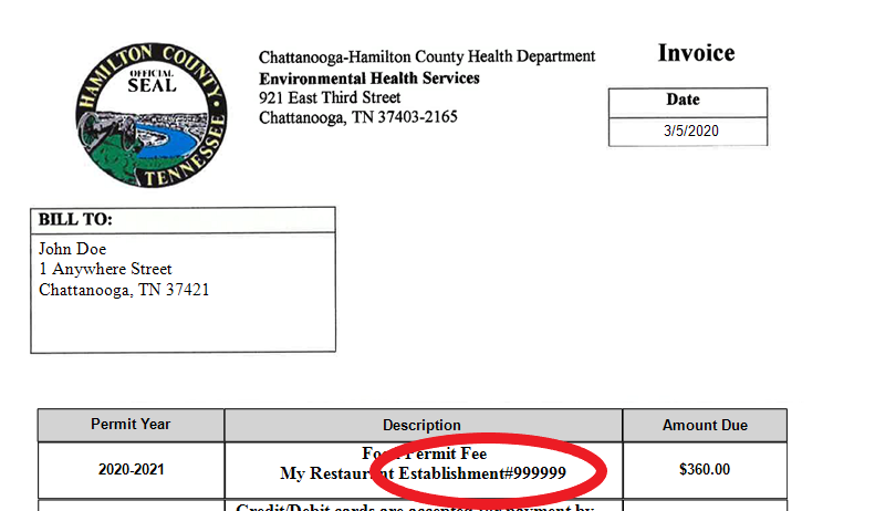 Your Establishment Number can be found on your Invoice.